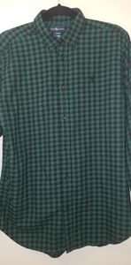 Ralph Lauren green and black plaid button shirt